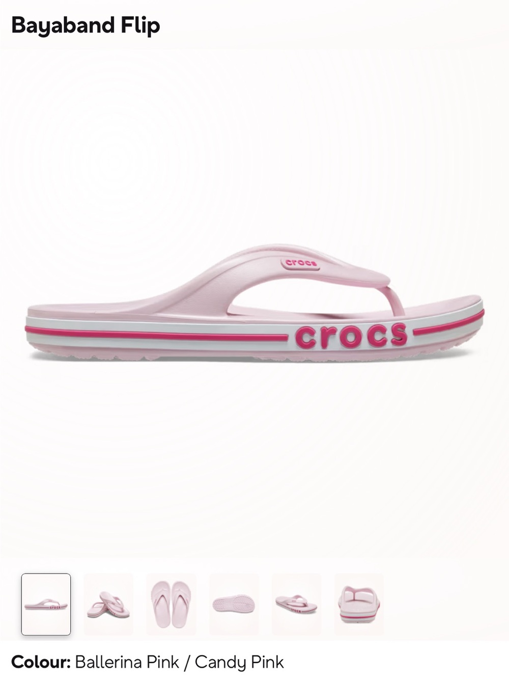 CROCS Bayaband Flip in Ballerina Pink & Candy Pink